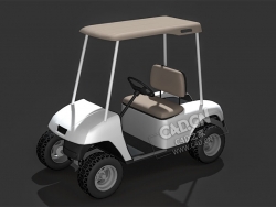 高尔夫球车酒店接送车景区接送车旅游观光车C4D模型 Golf_Cart