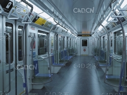C4D OCTANE 2020地铁车厢模型 train compartment