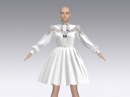 洛丽塔裙子服装3D模型 Lolita Dress -MD/Clo3d + Smart Material + 4K Textures + OBJ + FBX (vol 08)