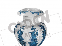青花瓷古董花瓶C4D模型下载
