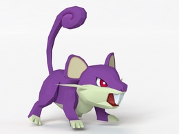 卡通小老鼠 小拉达C4D模型 Rattata