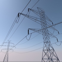 高压线铁塔C4D模型 Power Lines