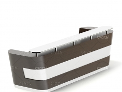 公司大厅接待台C4D模型 Wooden and Metal Reception Desk 3D Model
