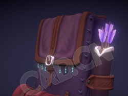卡通猎人背包C4D模型 backpack