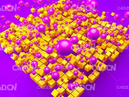 C4D跳动的圆球动画工程 Jumping Animation Shader