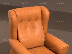 布满皱褶的皮沙发3D扫描模型 sofa