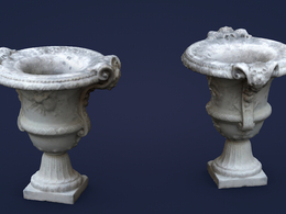 卢浮宫博物馆花瓶C4D模型 vase louvre museum low definition