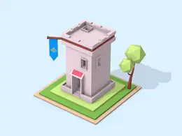 C4D低面碉堡工程文件 Bunker