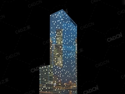 夜间摩天大楼办公楼写字楼C4D模型 Archmodels Vol.103_Night Skyscrapers - model-75