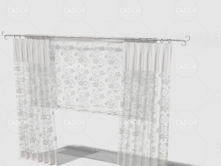 C4D客厅窗帘卧室窗帘室内窗帘模型 Curtain 3D Model-27