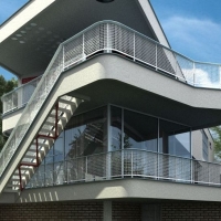 室外两层办公大楼建筑C4D模型 Two office buildings 3D model