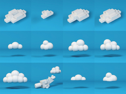 24个低面卡通云朵C4D模型预设合集 cloud pack