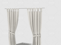 C4D简约客厅窗帘卧室窗帘室内窗帘模型 Curtain 3D Model-15