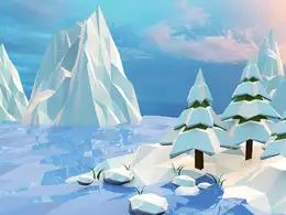C4D制作冰雪低面体场景教程