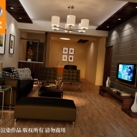 C4D室内完整模型：客厅c4d vray渲染作品【四哥出品】