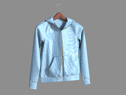 挂起来的蓝色连帽衫衣服C4D模型 3D Hoodie