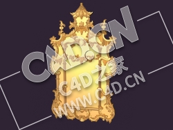 C4D石膏线装饰花纹图案模型_09 CHINOISERIE_MIRROR