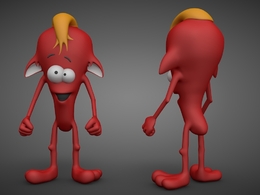 红色卡通形象C4D模型 PompisRed 3d model