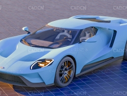 福特GT跑车C4D模型2018 FORD GT 3D MODEL