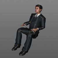 商业男士C4D绑定(坐下动作)模型 man 15