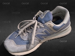 破旧二手新百伦休闲运动鞋C4D模型 New Balance 574 Classic