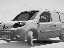 雷诺kangoo-ze电动英国规格封闭车厢面包车货车C4D汽车模型下载