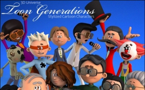 卡通人物3D模型-小男孩 Toon Generations Mega-Bundle