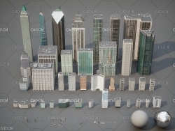 37个城市街道楼房建筑C4D模型 Gumroad – ROBOT BLOCKS Urban Kitbash V1