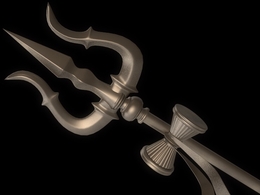 古代长柄兵器三叉戟C4D模型 Trident 3d model