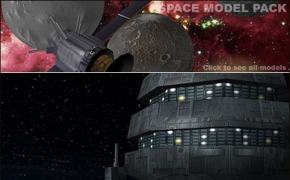 太空空间站游戏3D模型：DEXSOFT-GAME: Space model pack