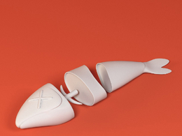 低面卡通鱼肉图标模型Fish