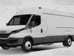 依维柯封闭式面包车货车2022款l5h2C4D汽车模型下载