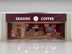 咖啡厅店面3d model of coffee shop witch interior