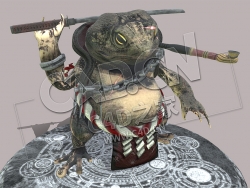 C4D吸烟的蛤蟆武士忍者蟾蜍卡通角色Shinobi Toad
