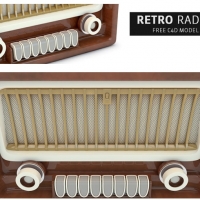 复古广播C4D模型 Retro Radio Model Pixel Lab