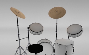 打击乐器模型：架子鼓C4D模型 Drums of 3D model