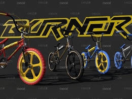 C4D Arnold自行车模型 Cinema 4D 3D Model Raleigh Burner Bike