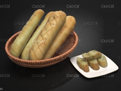 长棍面包 法棍面包C4D模型 Bread
