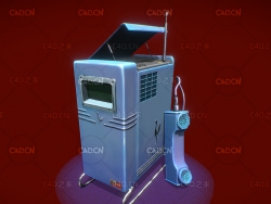 C4D老式电话机盒子通讯模型