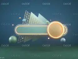 C4D OCTANE金属发光字幕条电商背景设计