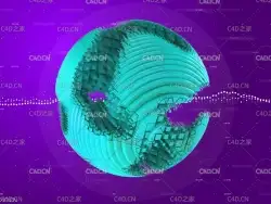 C4D抽象风球形logo演绎动画工程