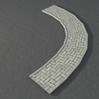 弯曲小路/人行道/公园小路3D模型 walkway curve