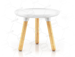 小型圆咖啡桌儿童桌三条腿桌子矮桌木腿桌子C4D模型Small Round Coffeetable