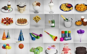 生日/派对3D模型 CGAxis Volume 13 MAX + C4D: Party Collection