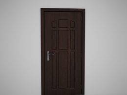 卧室压线全封闭木门C4D模型下载 Door model