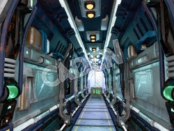 C4D科幻走廊机甲舱模型 scifi corridor 1