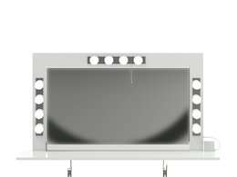 C4D带灯沙龙镜子Salon Mirror with Lights 3D Model