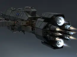 科幻飞船C4D渲染作品 B5 Warlock Destroyer WIP 32