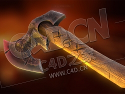 C4D斧子斧头模型 axe