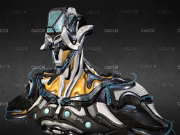 科幻机甲头像C4D模型 Science fiction mecha